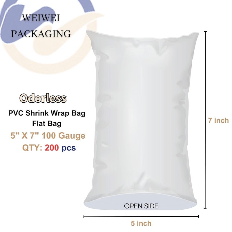 WEIWEI PACKAGING Store Weiwei - 5 X 7 inch 200PCS Odorless PVC Heat Shrink Wrap Bags - Image 2